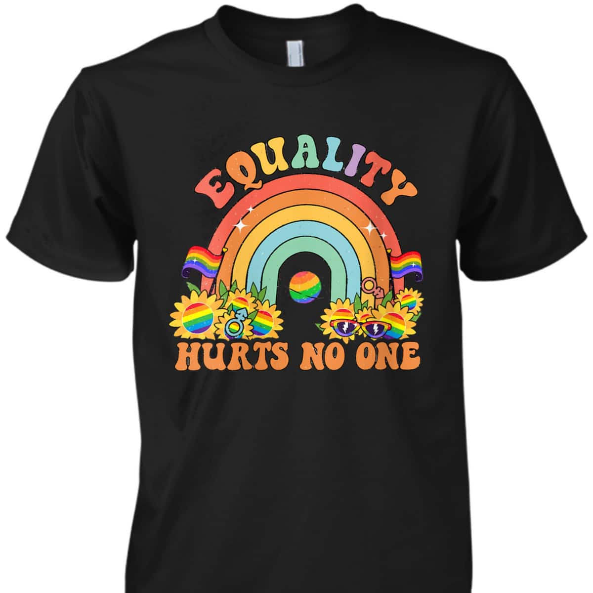 Womens Equality Hurts No One Groovy LGBT Equality Pride Human Right T-Shirt