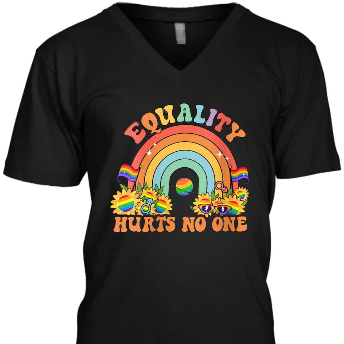 Womens Equality Hurts No One Groovy LGBT Equality Pride Human Right T-Shirt