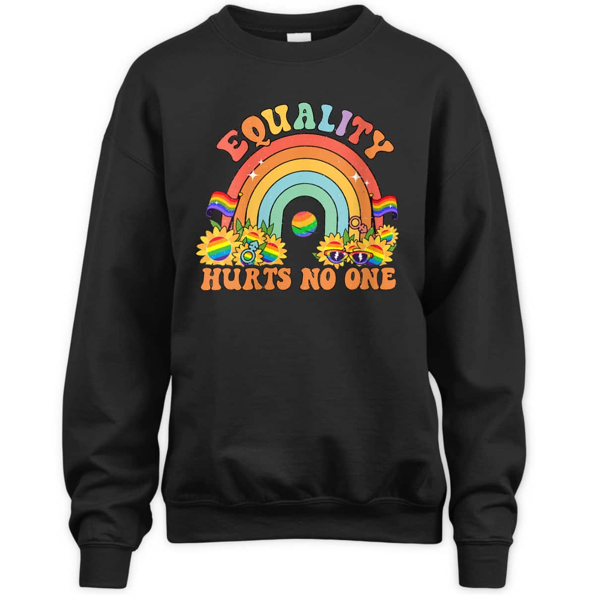 Womens Equality Hurts No One Groovy LGBT Equality Pride Human Right T-Shirt