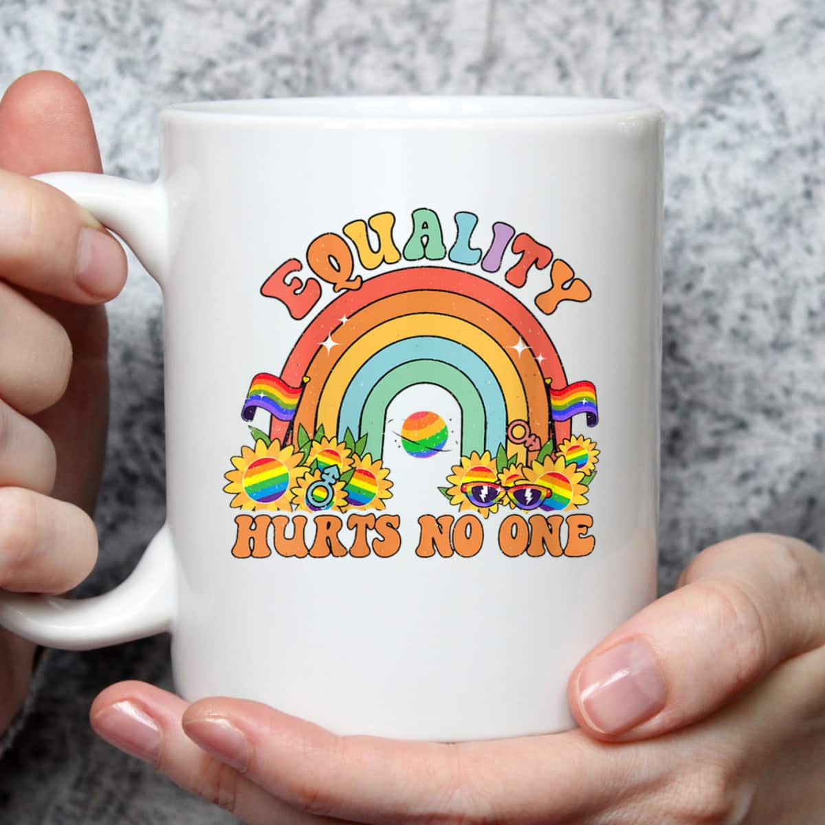 Womens Equality Hurts No One Groovy LGBT Equality Pride Human Right T-Shirt