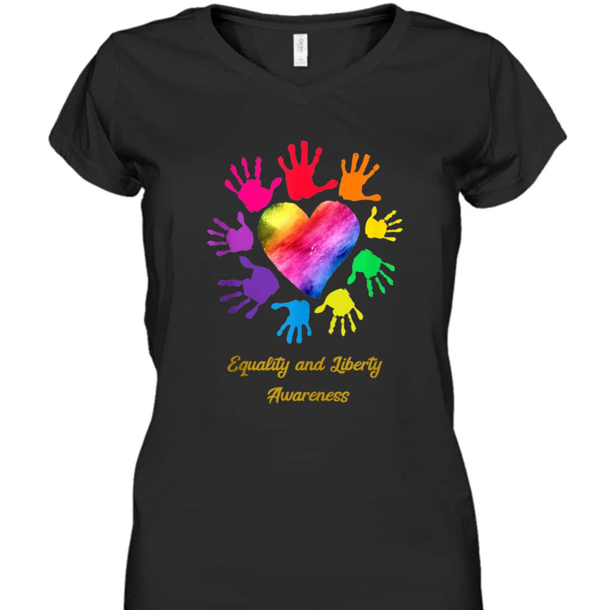 Equality And Liberty Awareness Colored Hands T-Shirt