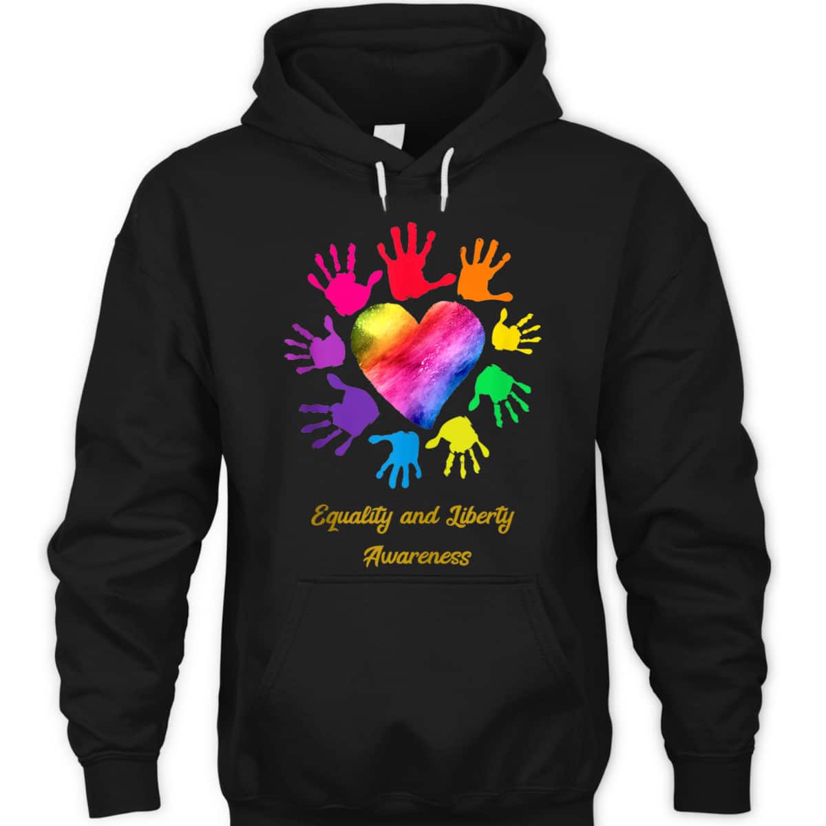 Equality And Liberty Awareness Colored Hands T-Shirt Equality And Liberty Awareness Colored Hands T-Shirt