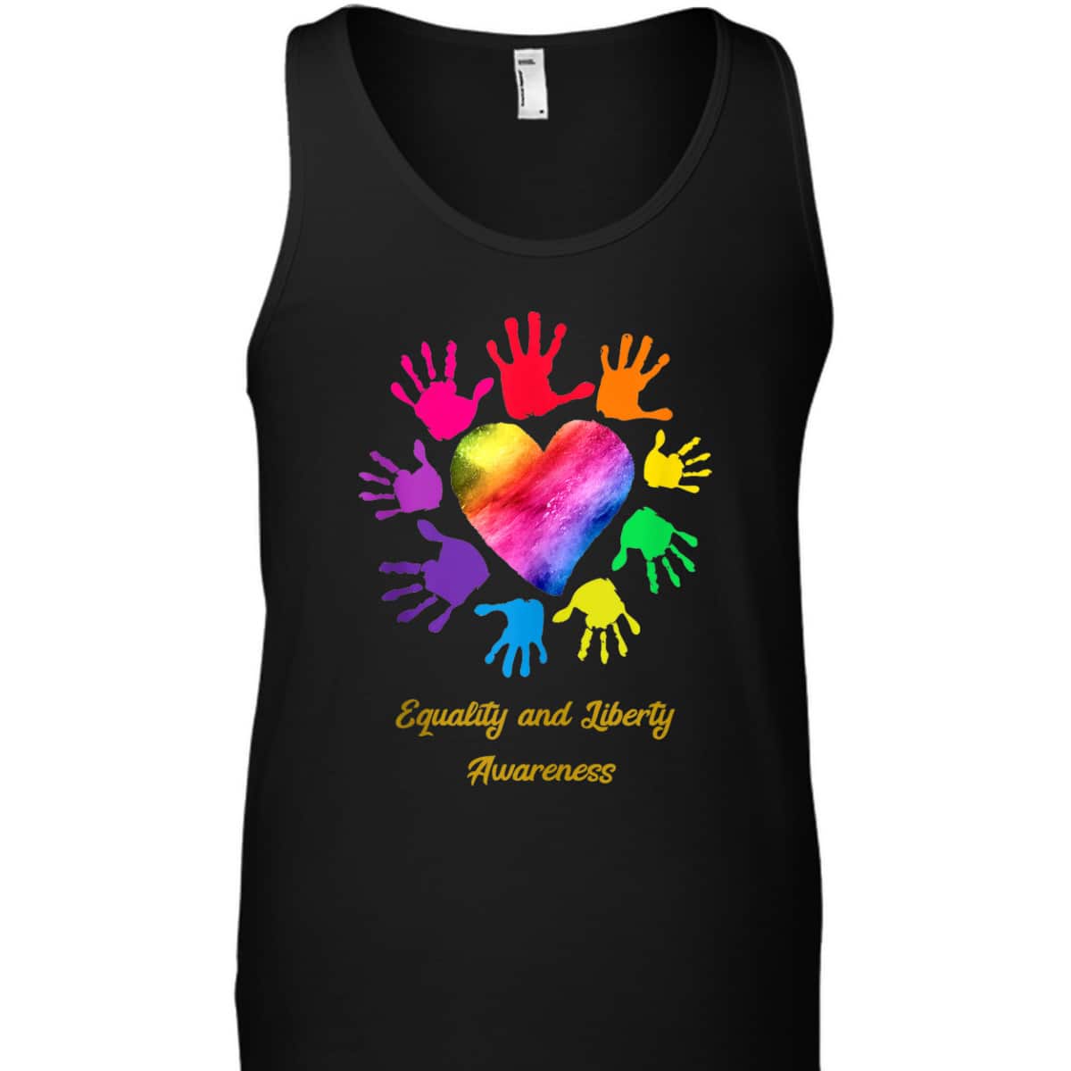 Equality And Liberty Awareness Colored Hands T-Shirt Equality And Liberty Awareness Colored Hands T-Shirt