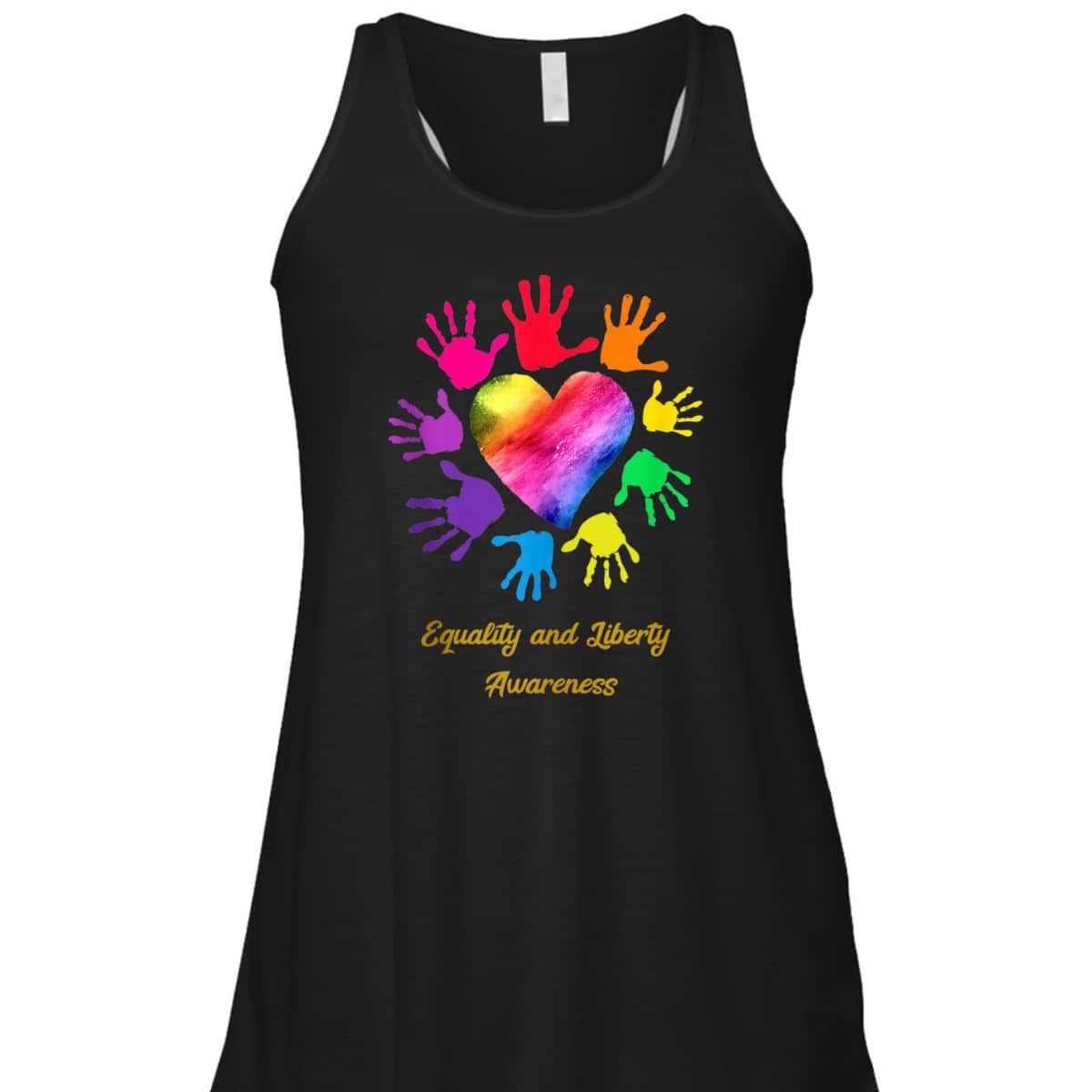 Equality And Liberty Awareness Colored Hands T-Shirt Equality And Liberty Awareness Colored Hands T-Shirt