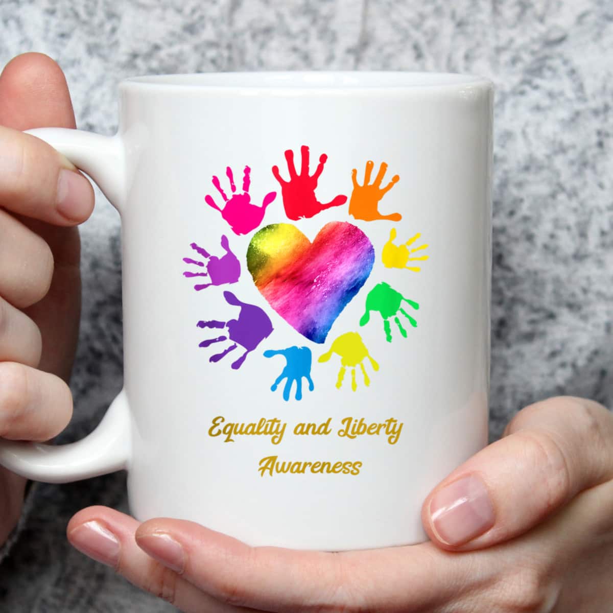 Equality And Liberty Awareness Colored Hands T-Shirt Equality And Liberty Awareness Colored Hands T-Shirt