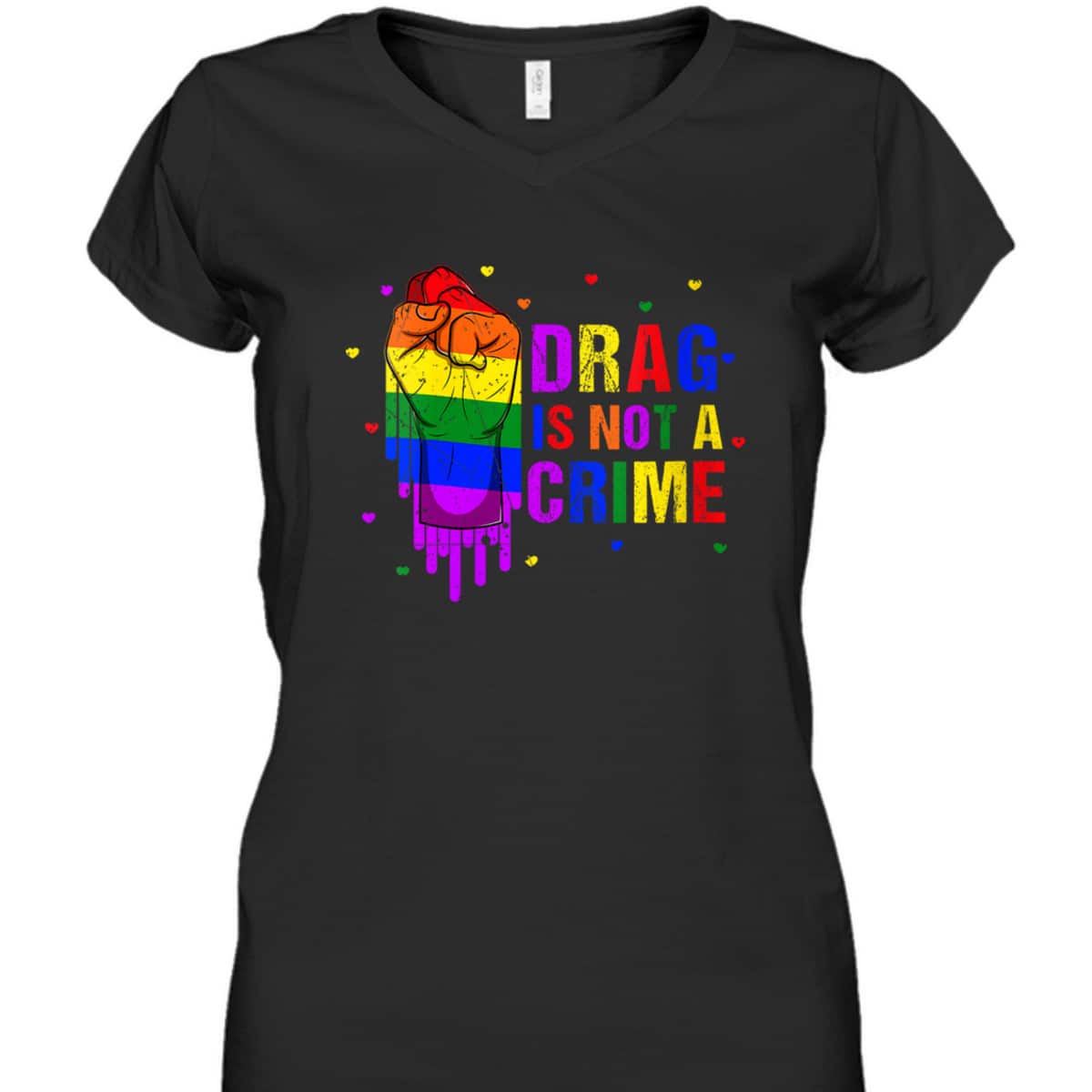 Womens Cool Drag Queen LGBTQ Equality Pride Drag Is Not A Crime T-Shirt