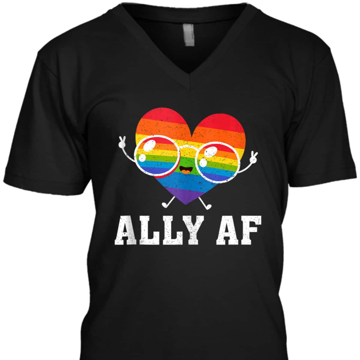 Ally AF Heart Rainbow Lesbian Love Equality Gay Pride Month T-Shirt