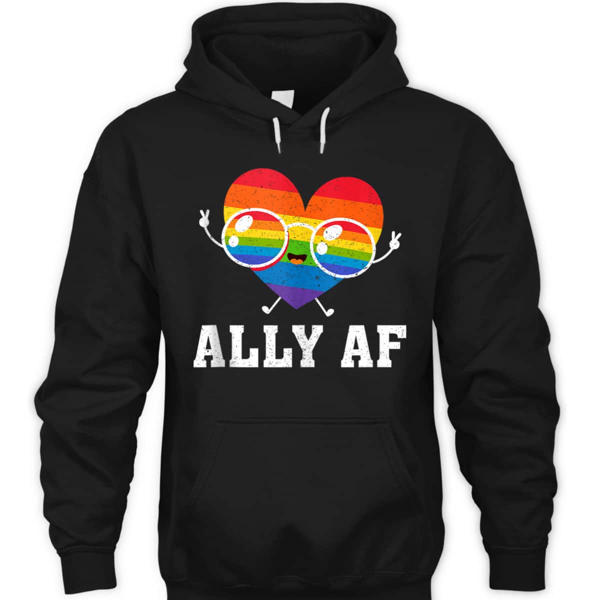 Ally AF Heart Rainbow Lesbian Love Equality Gay Pride Month T-Shirt