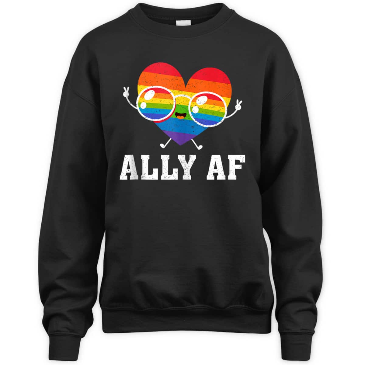 Ally AF Heart Rainbow Lesbian Love Equality Gay Pride Month T-Shirt