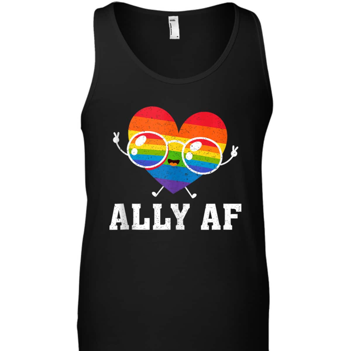 Ally AF Heart Rainbow Lesbian Love Equality Gay Pride Month T-Shirt