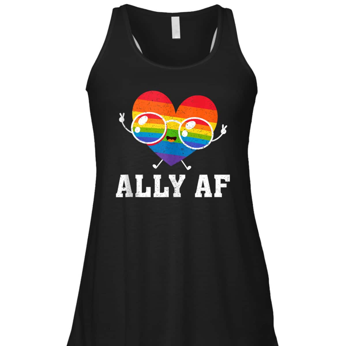Ally AF Heart Rainbow Lesbian Love Equality Gay Pride Month T-Shirt