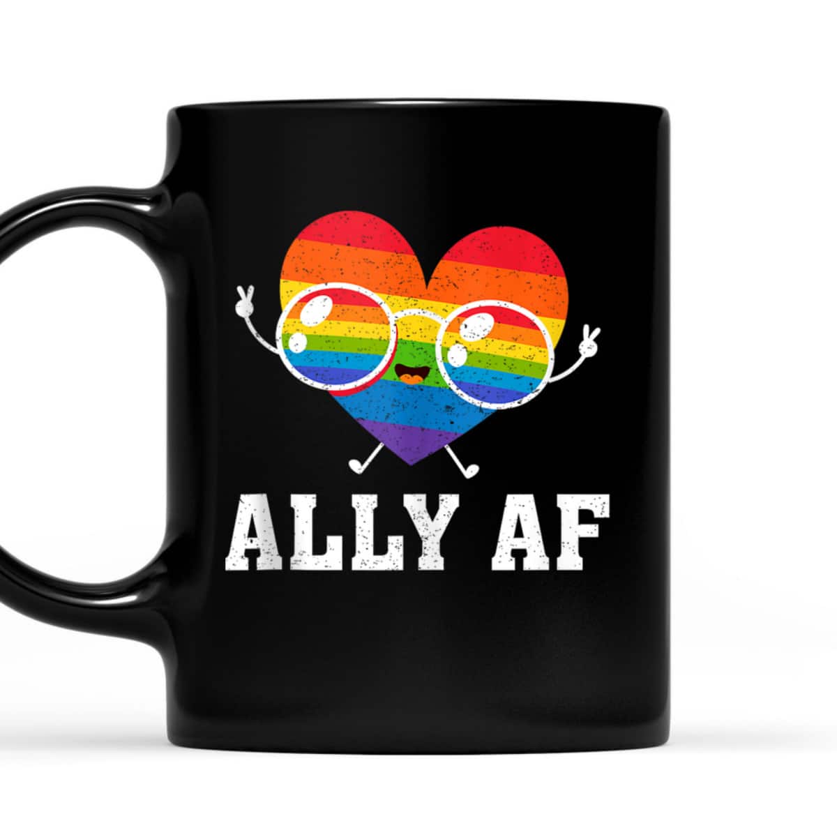 Ally AF Heart Rainbow Lesbian Love Equality Gay Pride Month T-Shirt