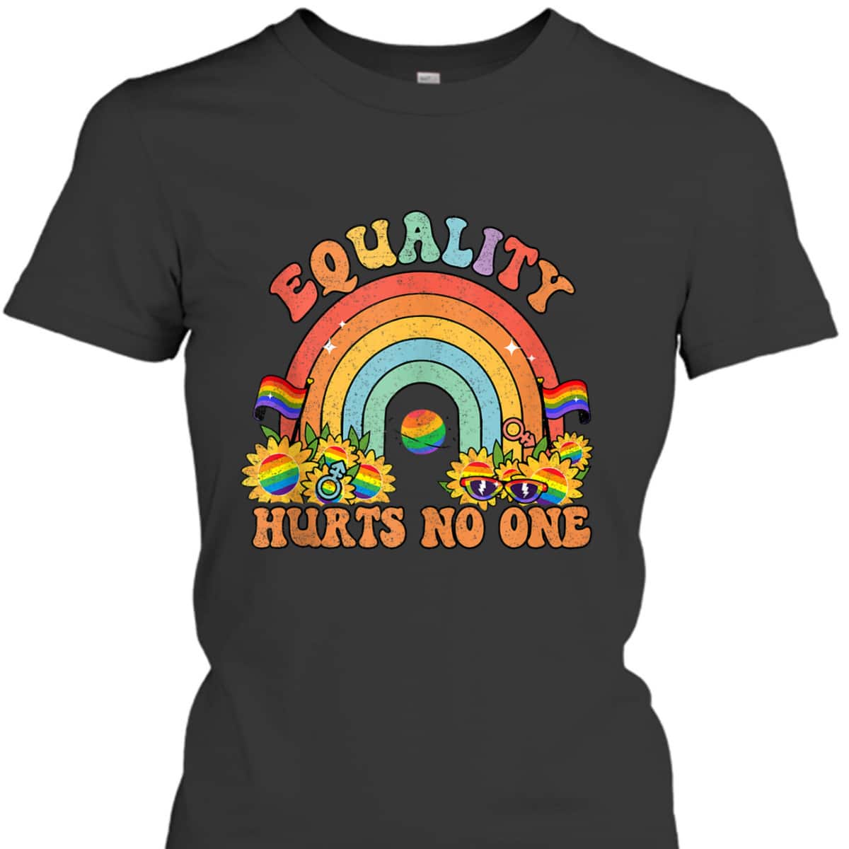 Equality Hurts No One Rainbow LGBT Gay Pride Human Rights T-Shirt