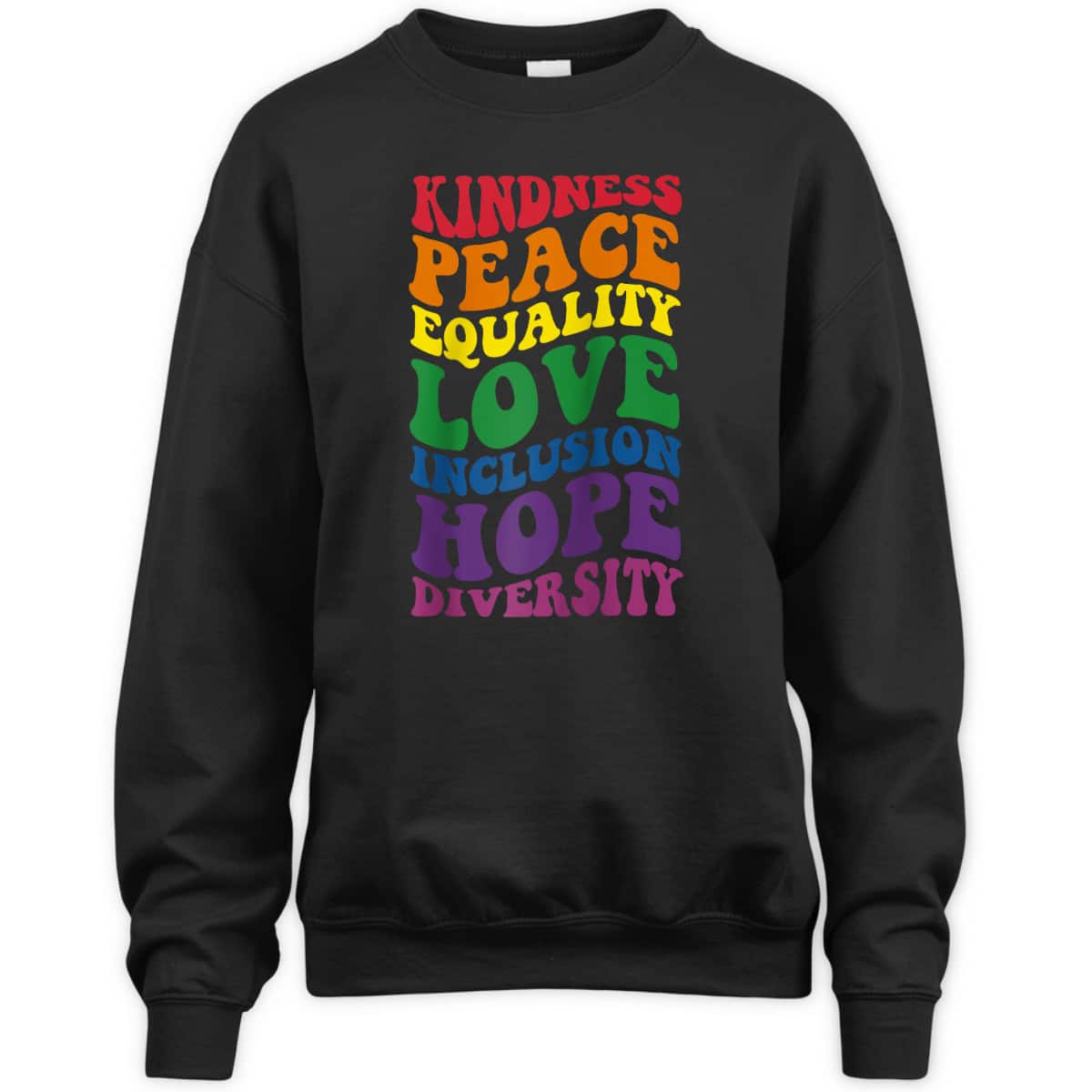 Groovy Kindness Peace Equality Rainbow Flag LGBTQ Ally Pride T-Shirt