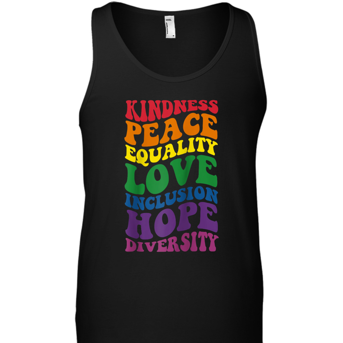 Groovy Kindness Peace Equality Rainbow Flag LGBTQ Ally Pride T-Shirt