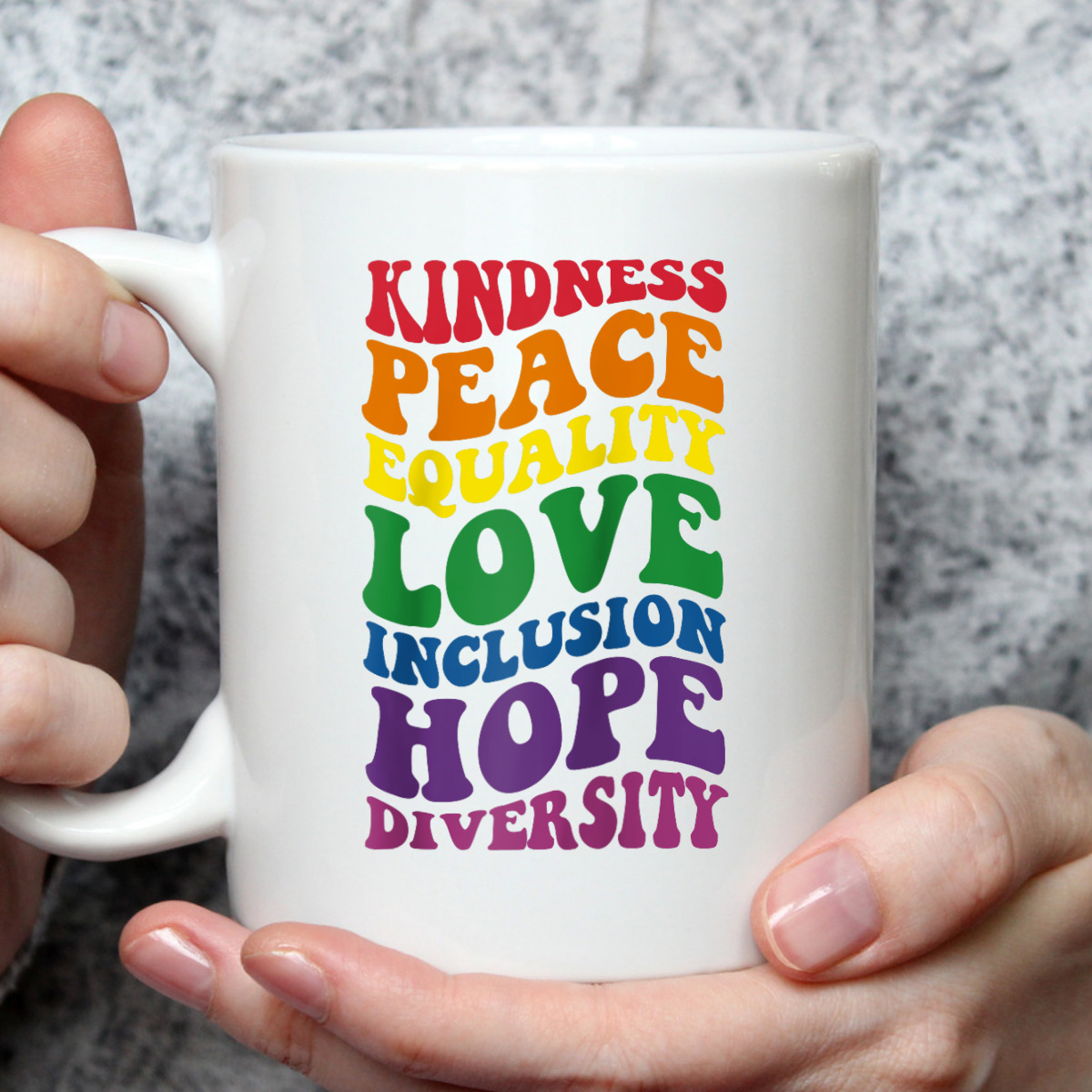 Groovy Kindness Peace Equality Rainbow Flag LGBTQ Ally Pride T-Shirt