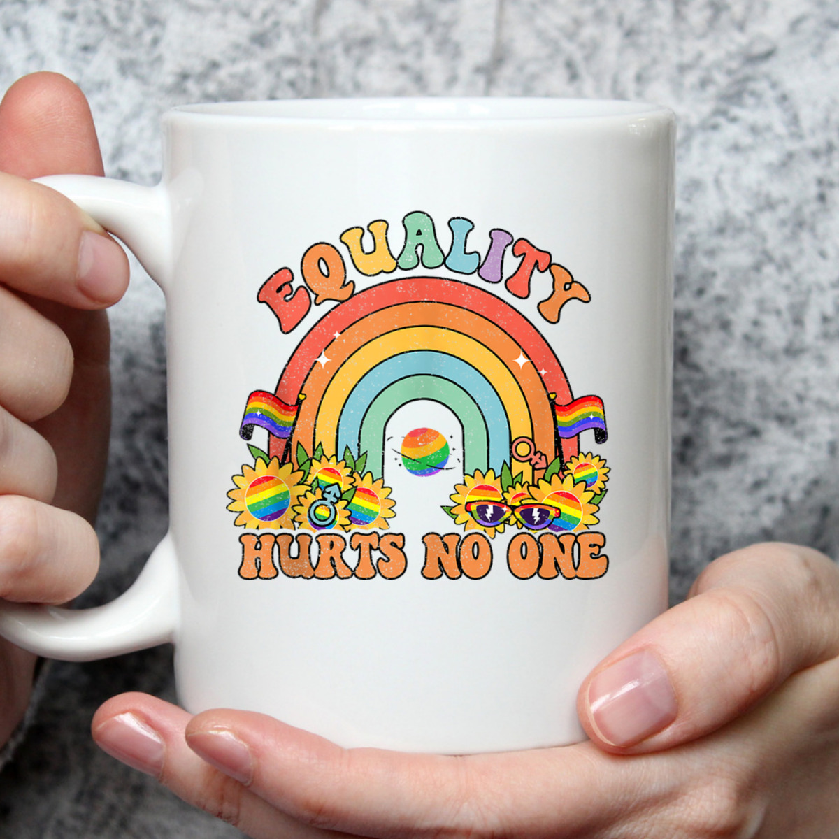 Equality Hurts No One Rainbow LGBT Gay Pride Human Rights T-Shirt Equality Hurts No One Rainbow LGBT Gay Pride Human Rights T-Shirt