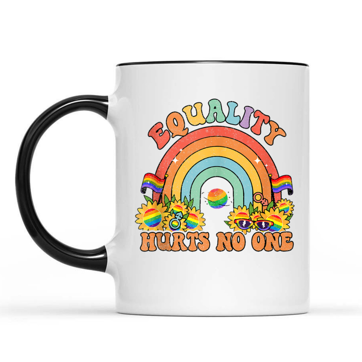 Equality Hurts No One Rainbow LGBT Gay Pride Human Rights T-Shirt