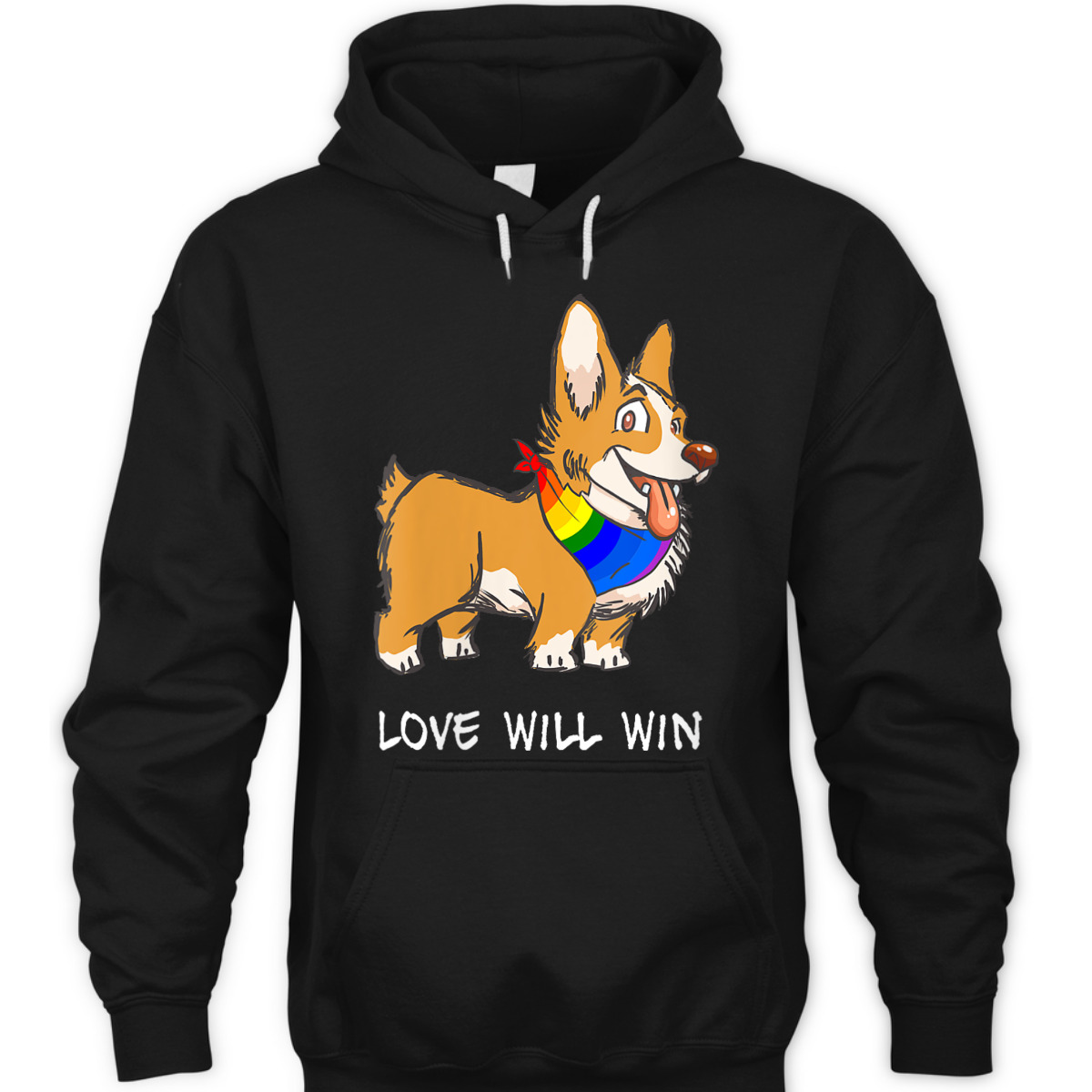 Womens Love Will Win LGBTQ Gay Pride Love Equality Cute Corgi Dog T-Shirt