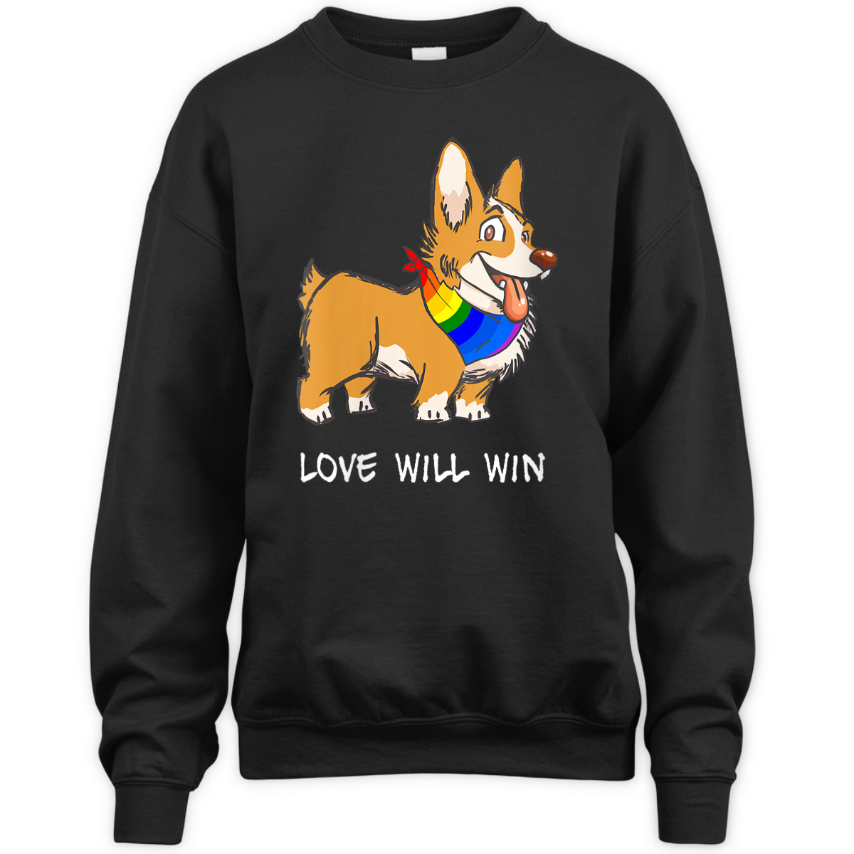 Womens Love Will Win LGBTQ Gay Pride Love Equality Cute Corgi Dog T-Shirt