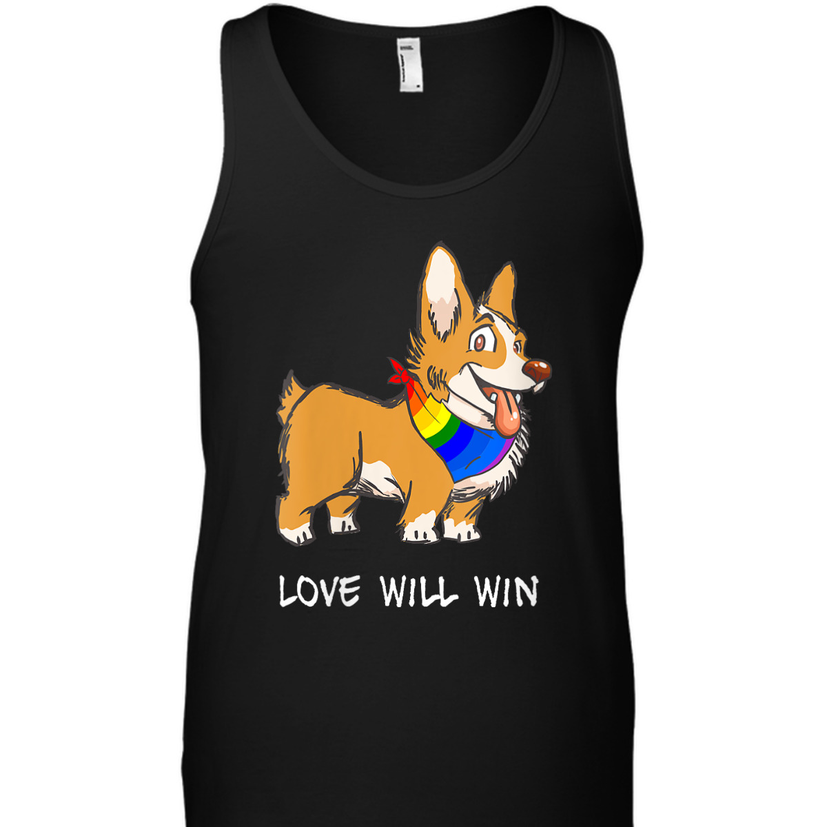 Womens Love Will Win LGBTQ Gay Pride Love Equality Cute Corgi Dog T-Shirt