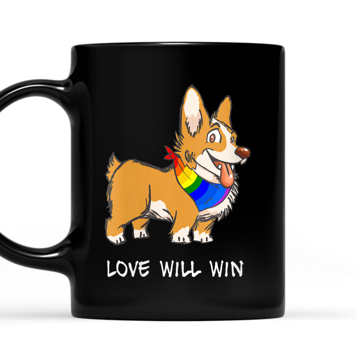 Womens Love Will Win LGBTQ Gay Pride Love Equality Cute Corgi Dog T-Shirt