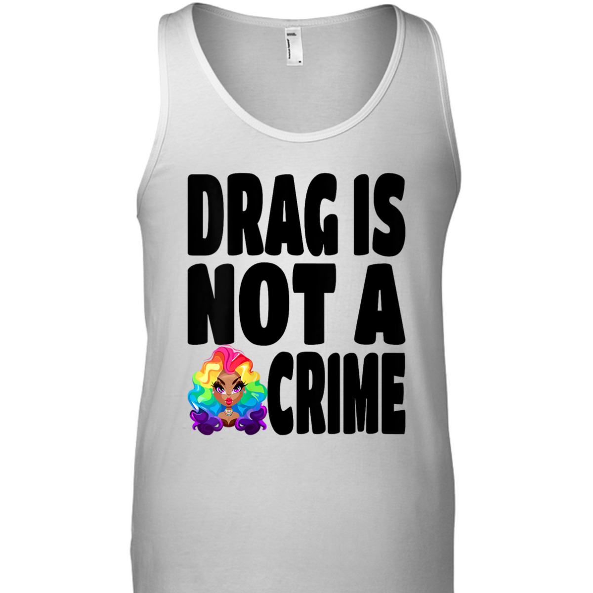Womens LGBT Gay Pride Equality Queen Rainbow Drag Is Not A Crime T-Shirt