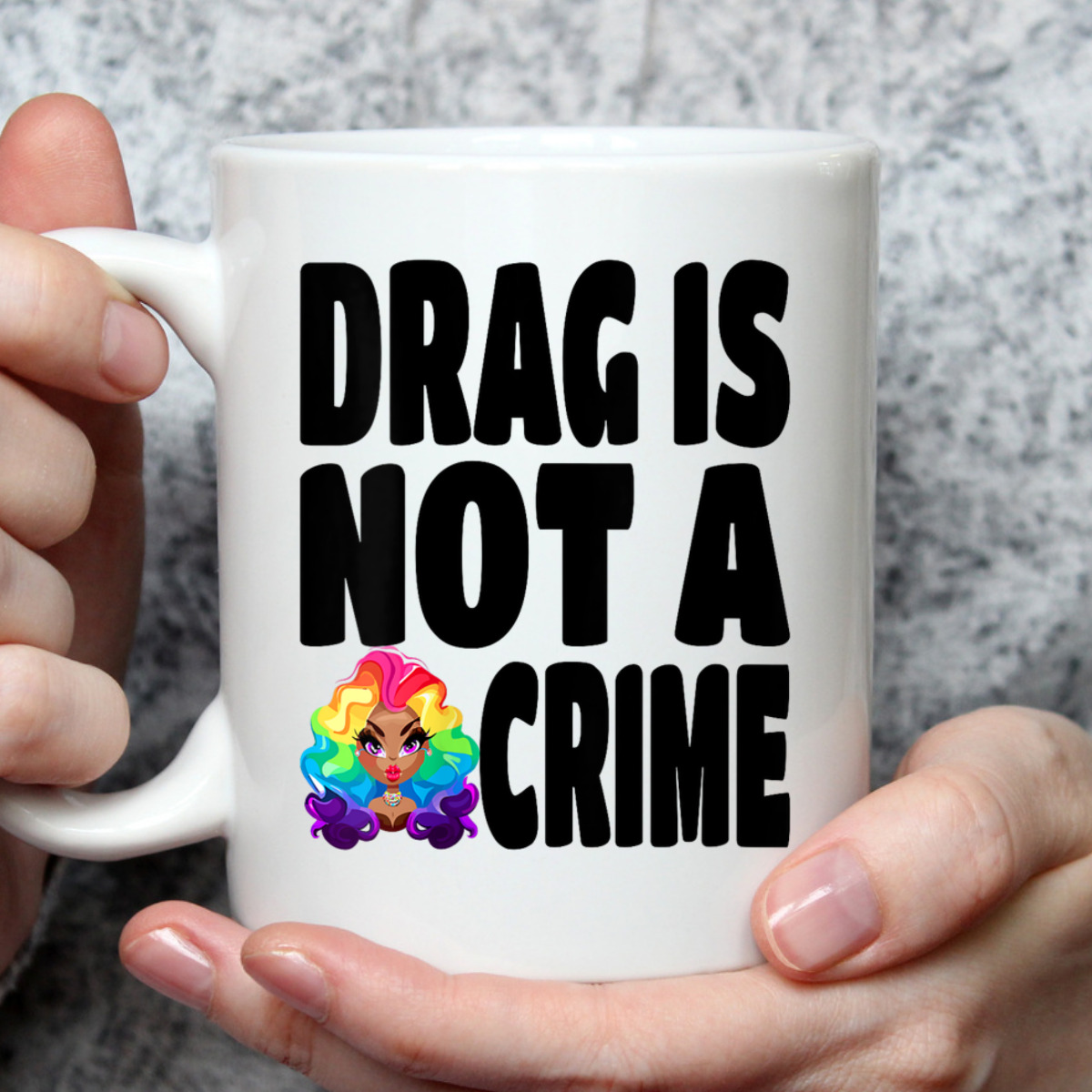 Womens LGBT Gay Pride Equality Queen Rainbow Drag Is Not A Crime T-Shirt