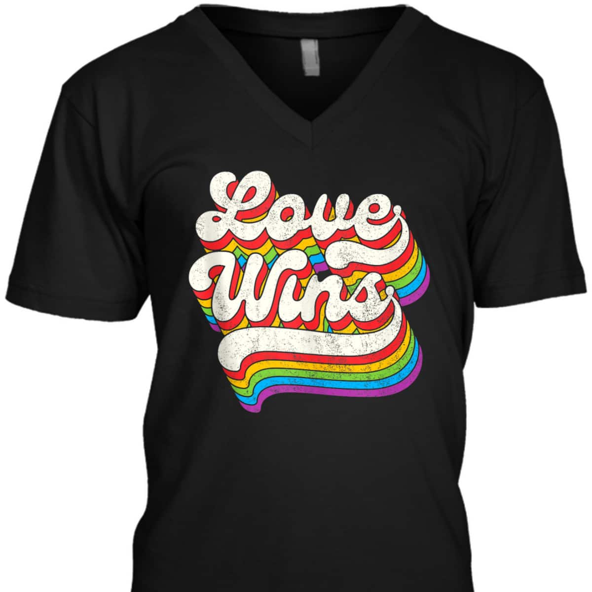 LGBTQ Love Wins Gay Pride LGBT Ally Rainbow Flag Vintage T-Shirt LGBTQ Love Wins Gay Pride LGBT Ally Rainbow Flag Vintage T-Shirt
