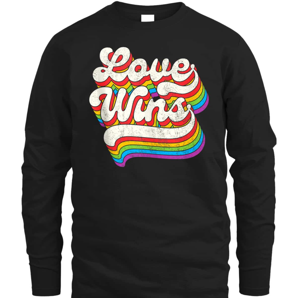 LGBTQ Love Wins Gay Pride LGBT Ally Rainbow Flag Vintage T-Shirt