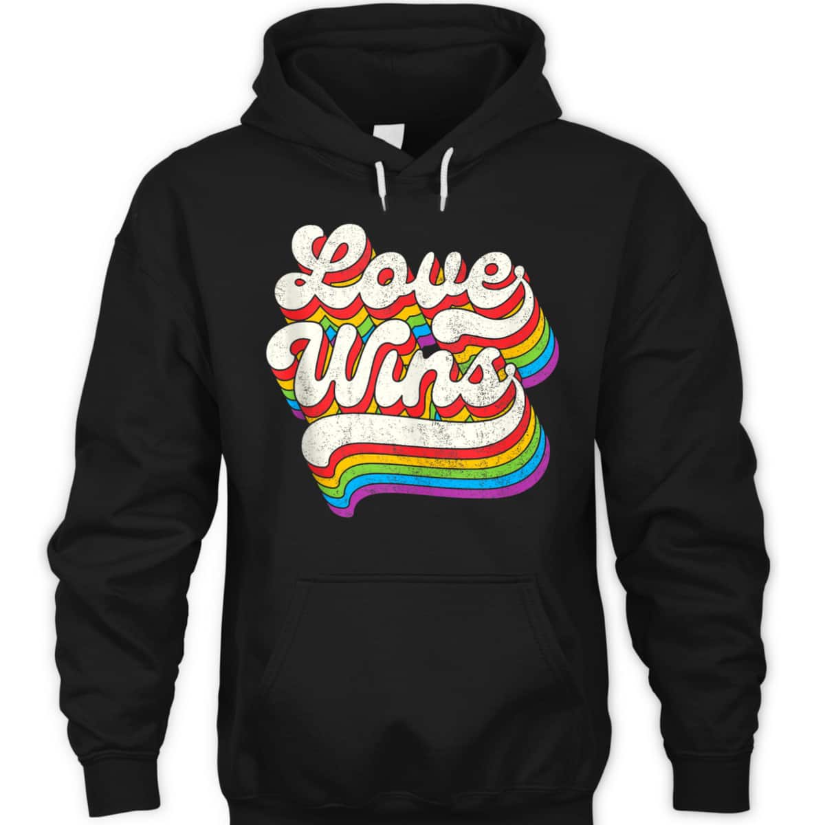 LGBTQ Love Wins Gay Pride LGBT Ally Rainbow Flag Vintage T-Shirt