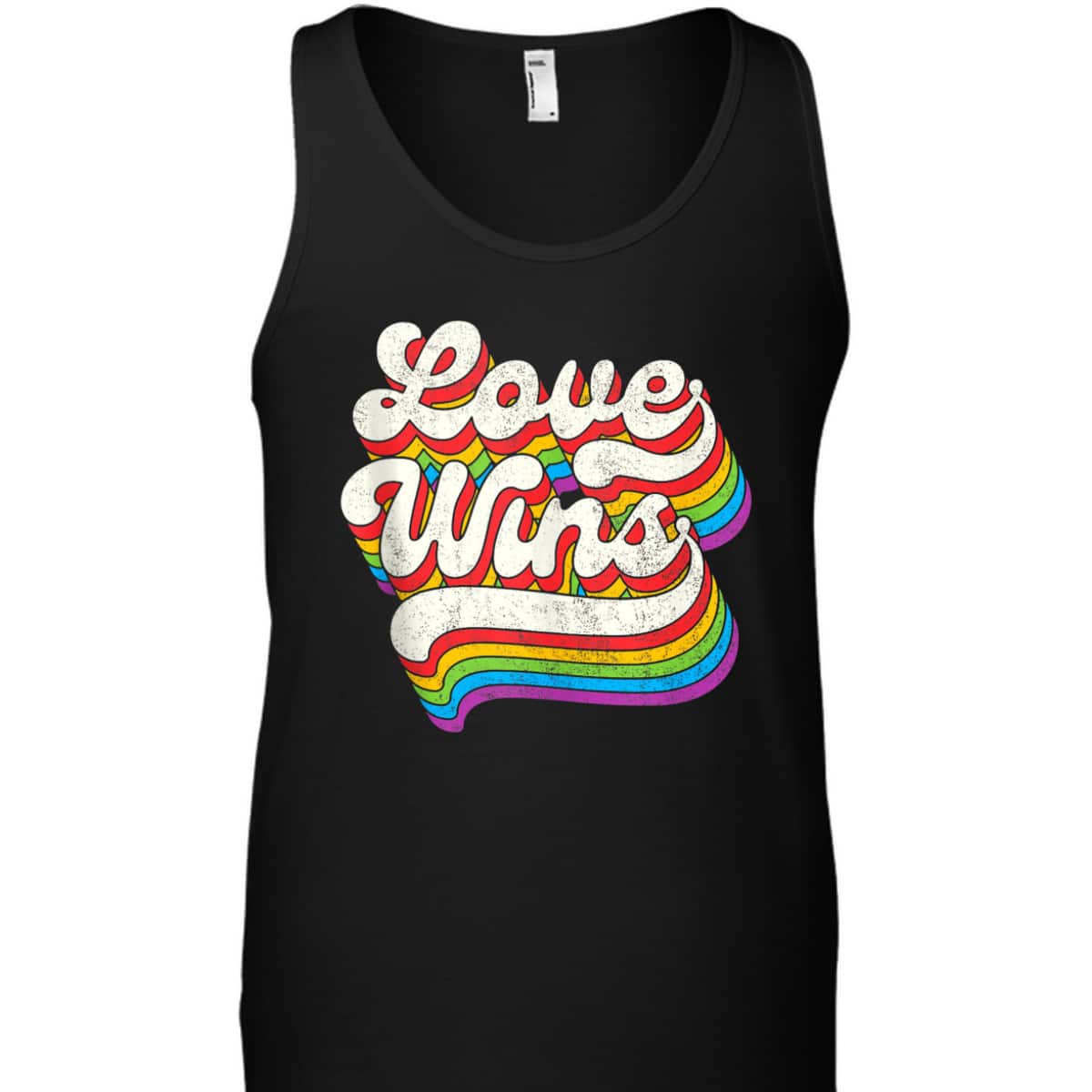 LGBTQ Love Wins Gay Pride LGBT Ally Rainbow Flag Vintage T-Shirt