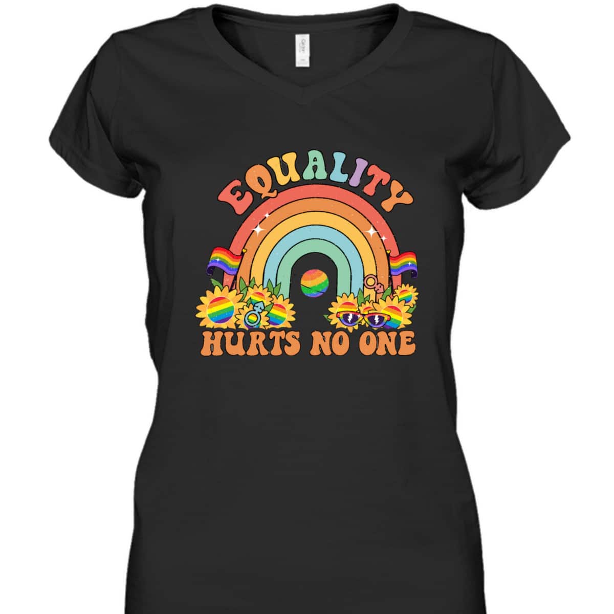 Equality Hurts No One Groovy LGBT Equality Pride Human Right T-Shirt Equality Hurts No One Groovy LGBT Equality Pride Human Right T-Shirt