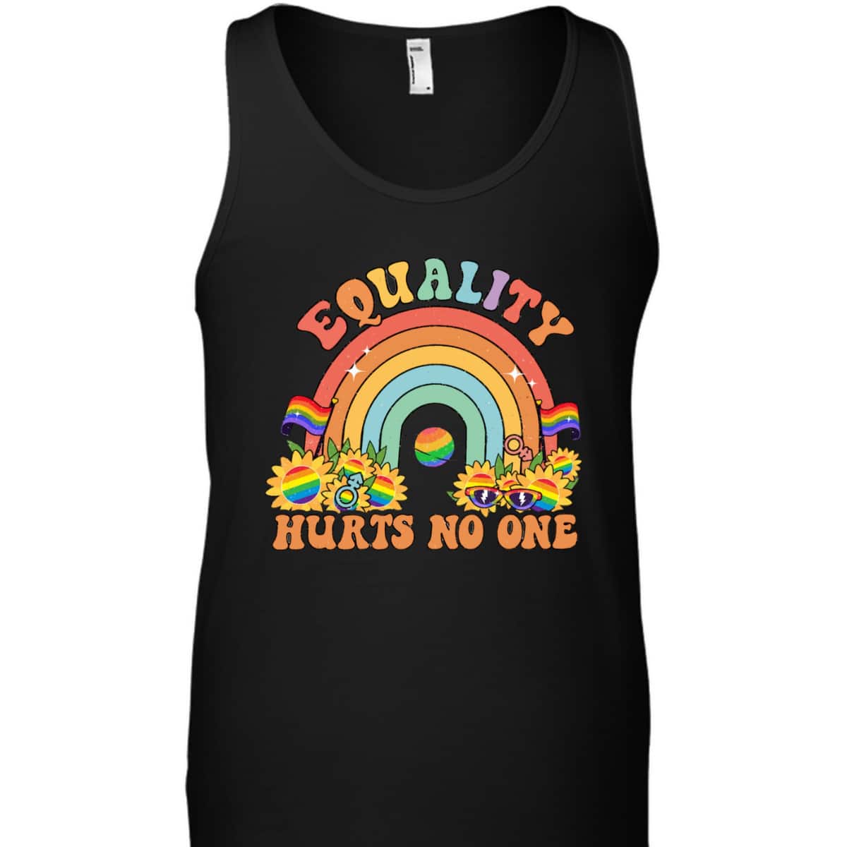 Equality Hurts No One Groovy LGBT Equality Pride Human Right T-Shirt Equality Hurts No One Groovy LGBT Equality Pride Human Right T-Shirt