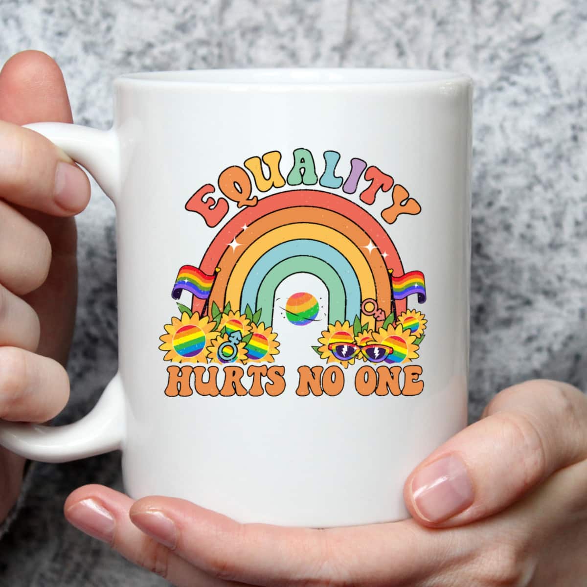 Equality Hurts No One Groovy LGBT Equality Pride Human Right T-Shirt Equality Hurts No One Groovy LGBT Equality Pride Human Right T-Shirt