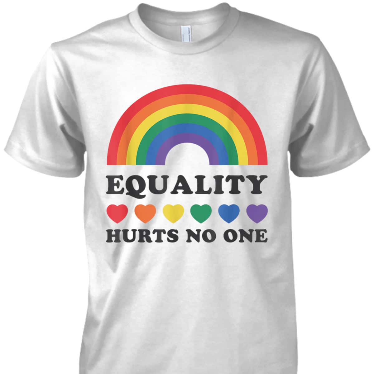 LGBT Disabled Hand Up Rainbow Equality Hurts No One T-Shirt