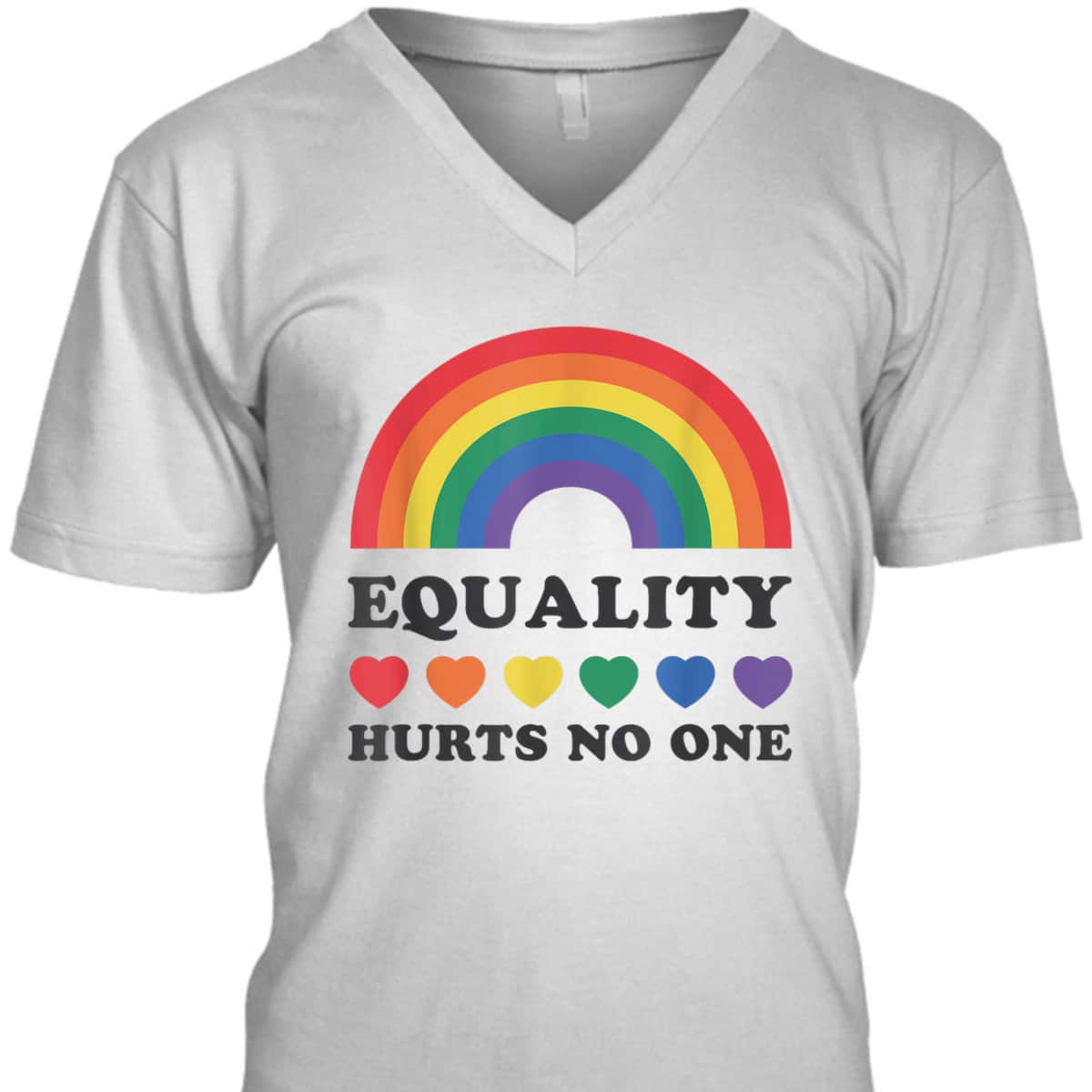 LGBT Disabled Hand Up Rainbow Equality Hurts No One T-Shirt LGBT Disabled Hand Up Rainbow Equality Hurts No One T-Shirt