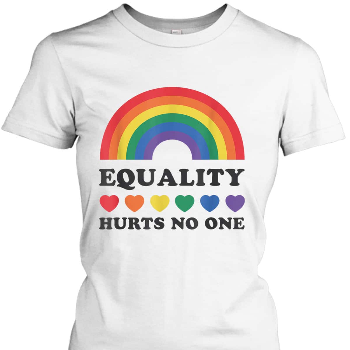 LGBT Disabled Hand Up Rainbow Equality Hurts No One T-Shirt