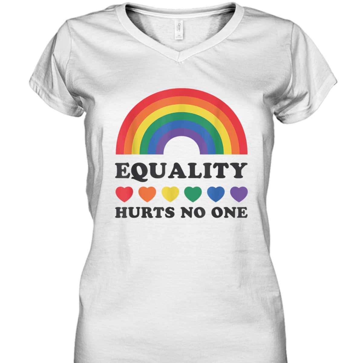 LGBT Disabled Hand Up Rainbow Equality Hurts No One T-Shirt LGBT Disabled Hand Up Rainbow Equality Hurts No One T-Shirt