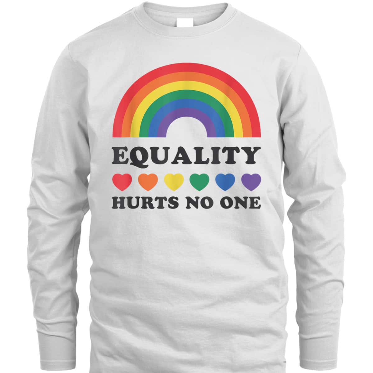 LGBT Disabled Hand Up Rainbow Equality Hurts No One T-Shirt