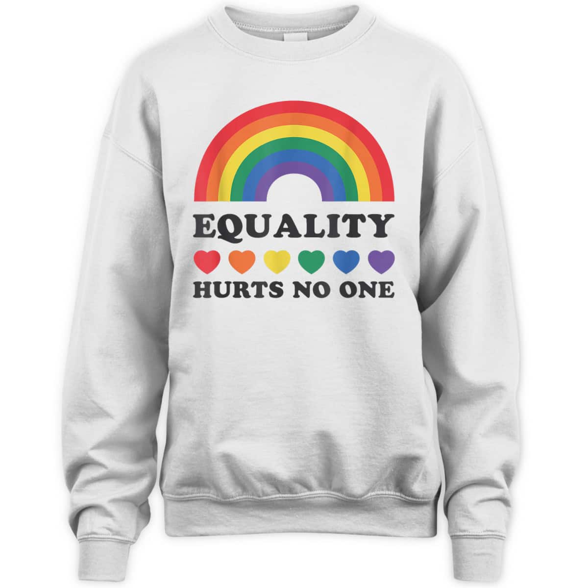 LGBT Disabled Hand Up Rainbow Equality Hurts No One T-Shirt