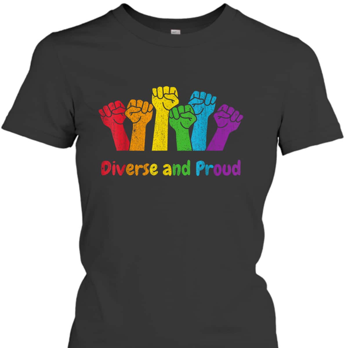 Diverse And Proud, Pride Month Equality LGBT Gay Rainbow Gay T-Shirt
