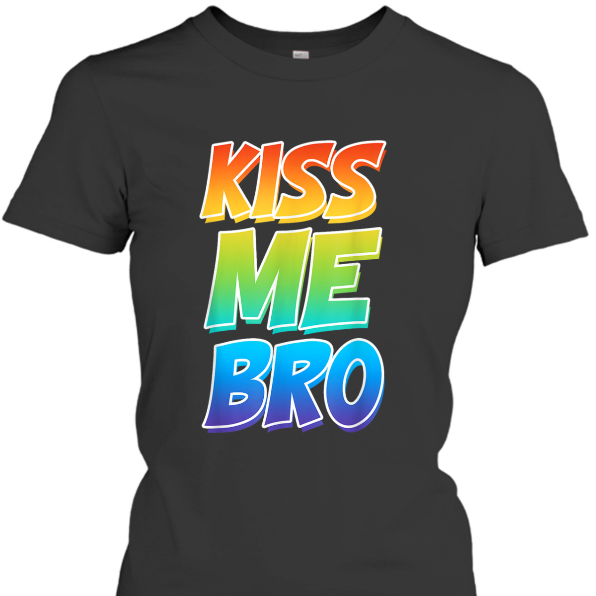 Kiss Me Bro LGBT Q Rainbow Gay Proud Equality Male T-Shirt
