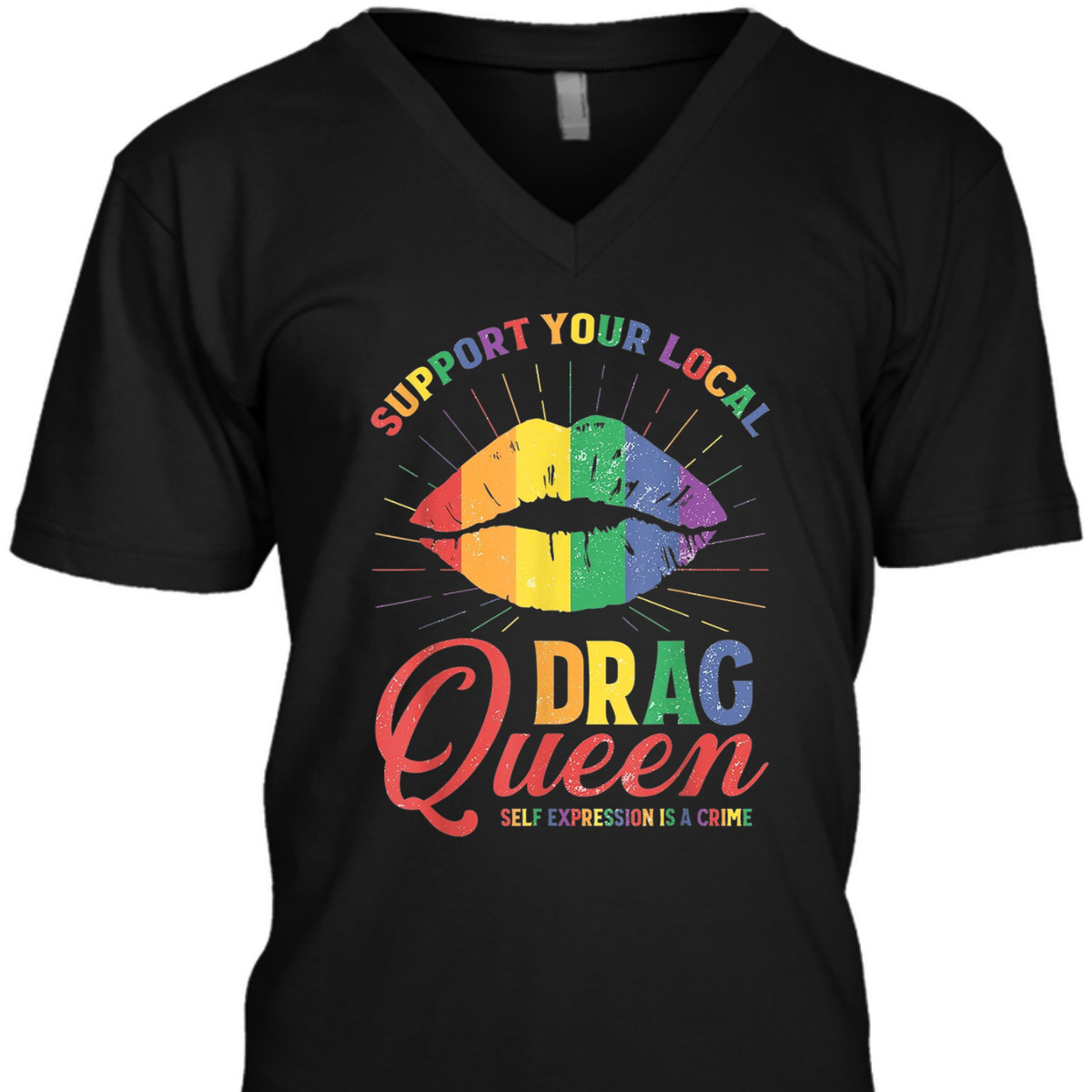 Support Your Local Queens LGBT Gay Pride Equality Rainbow T-Shirt