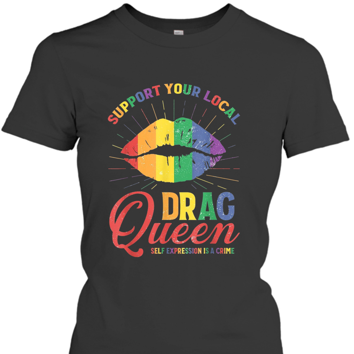 Support Your Local Queens LGBT Gay Pride Equality Rainbow T-Shirt