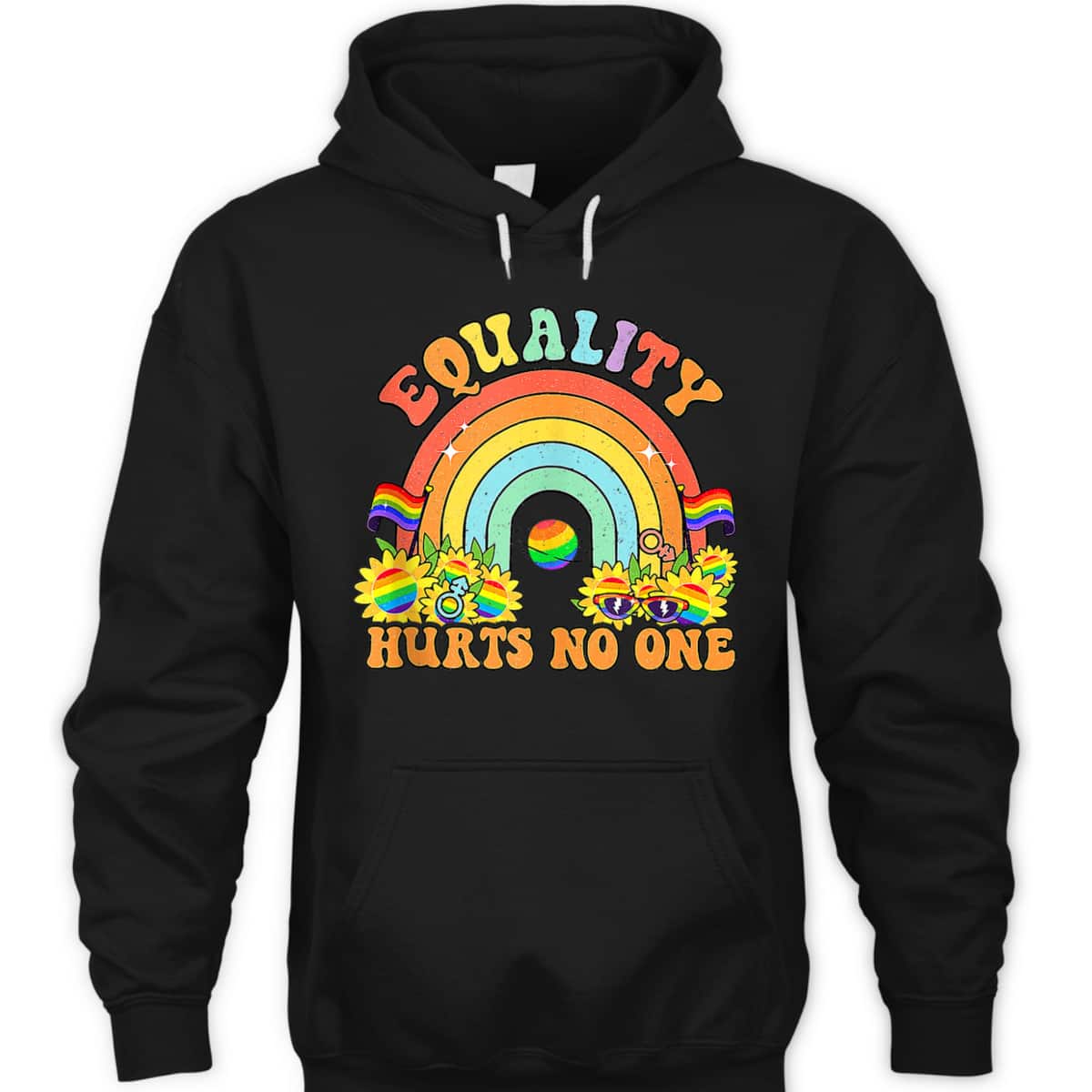 Retro Groovy Equality Hurts No One LGBT Rainbow Flag LGBT T-Shirt Retro Groovy Equality Hurts No One LGBT Rainbow Flag LGBT T-Shirt