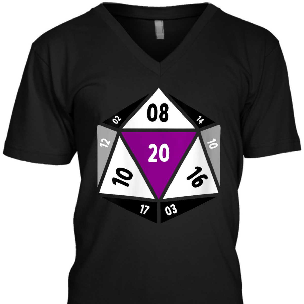 Womens Asexual D20 Dice Ace Pride LGBTQ Gender Equality Gaymer T-Shirt