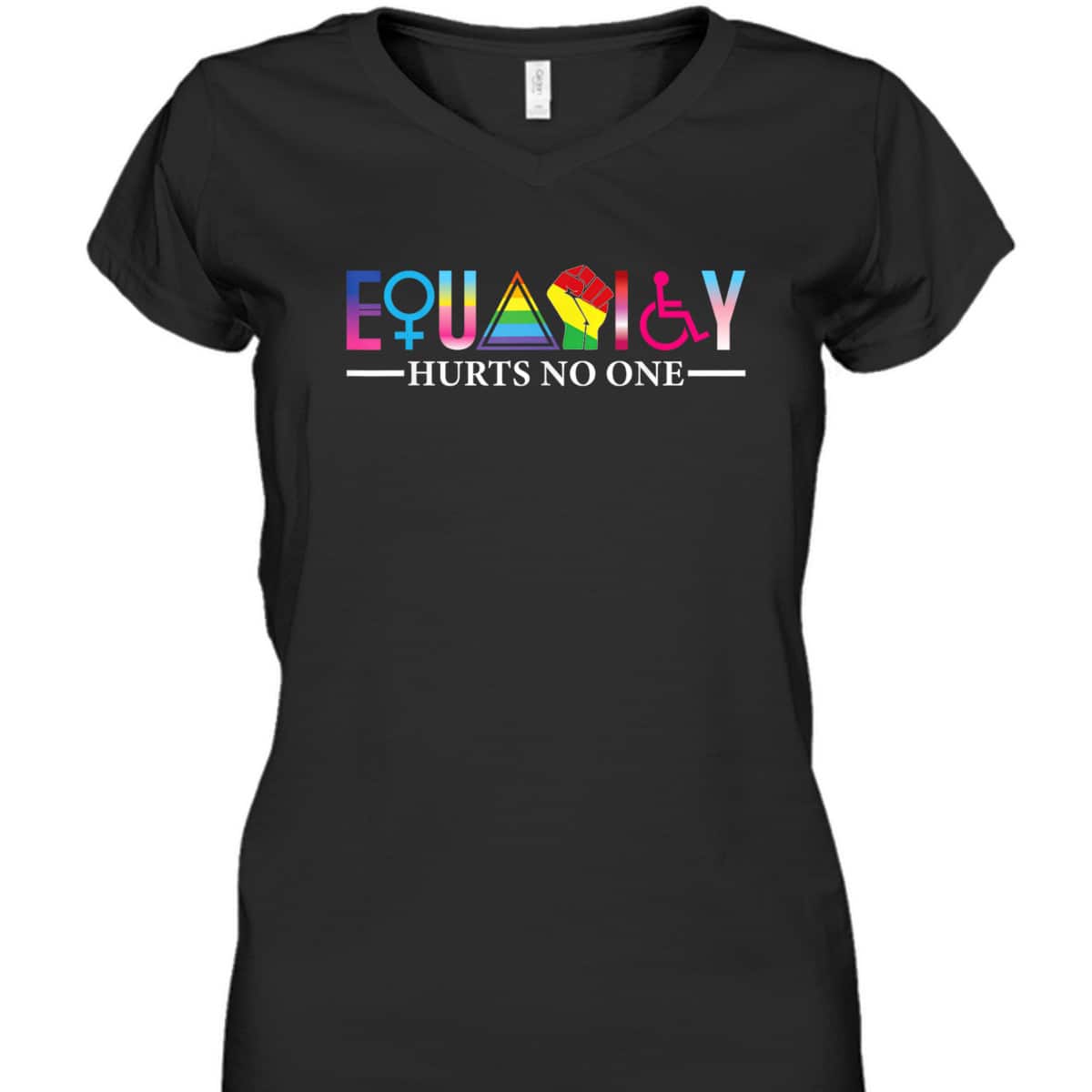Equality Hurts No One LGBT Gay Trans Women Disable Black T-Shirt Equality Hurts No One LGBT Gay Trans Women Disable Black T-Shirt