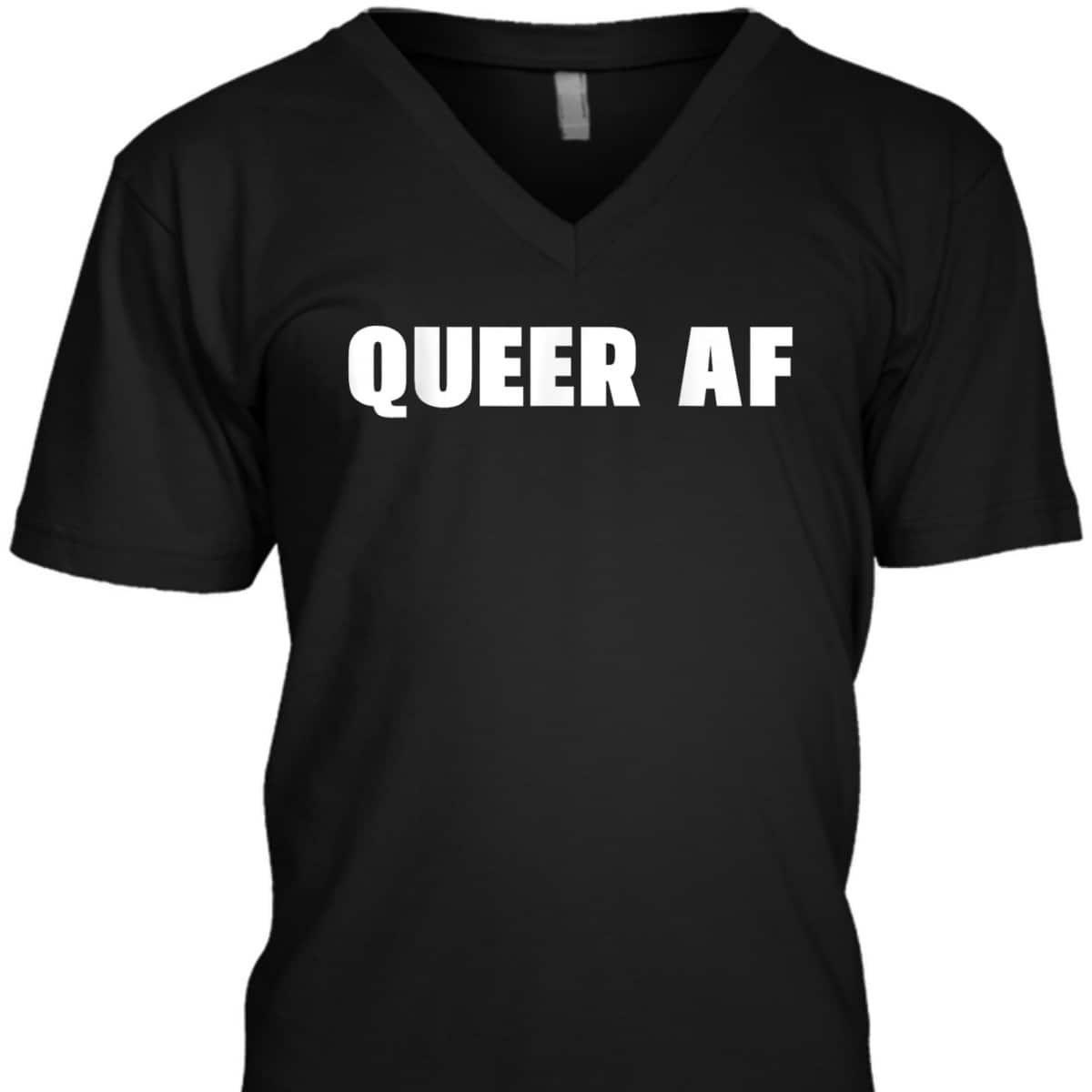 Queer AF Gay Pride Month LGBTQ Proud Ally Gender Equality T-Shirt