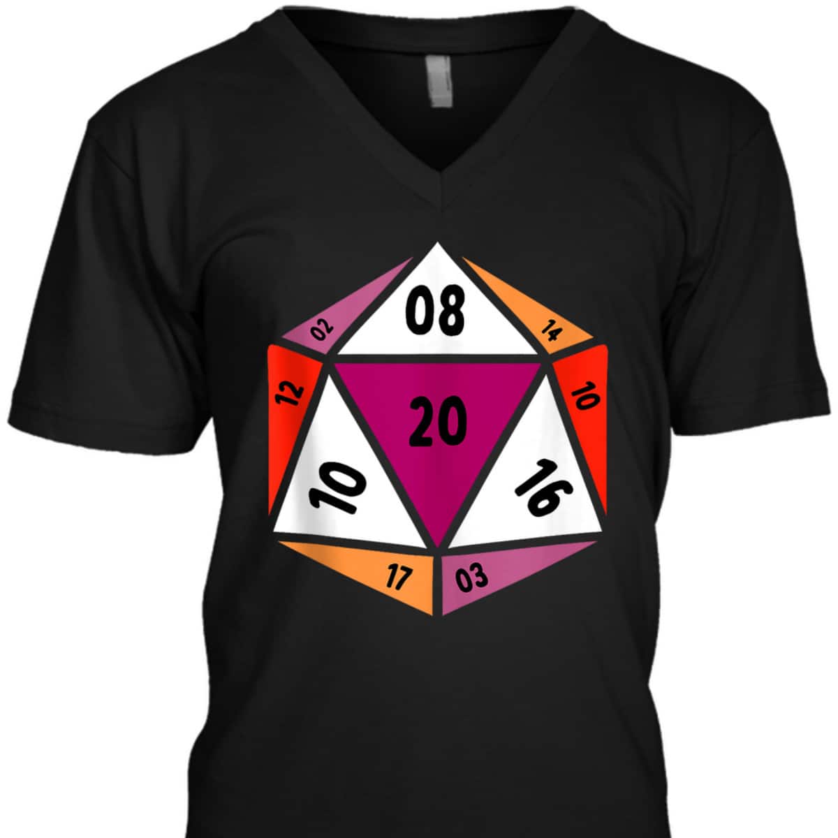 Lesbian Pride D20 Dice Gay Woman LGBTQ Ally Gender Equality T-Shirt